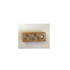 Comedero para Perros y Gatos, Uso Interior y Exterior, Comedero de Madera de Lujo para Mascotas con Inserto de Acero Inoxidable, Diseño Redondo, Tamaño Personalizado - Product Image 1