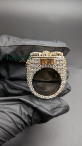 Anillo de Diamantes de Oro Sólido de 18K y Plata 925 para Hombre, Corte Brillante Redondo, Anillo de Lujo con Diamantes Cultivados en Laboratorio - Product Image 5