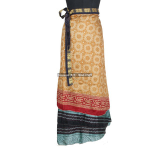 New Adults Asymmetrical Long <b>Wrap</b> <b>Around</b> <b>Skirt</b> Rajasthan Silk Sari Magic <b>Around</b> <b>Skirt</b> Indian Reversible <b>Wrap</b> <b>Skirt</b> Manufacturer - Product Image 4