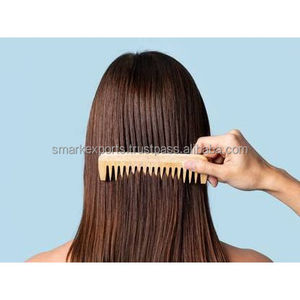 Peigne à cheveux en bois de neem fait à la main, écologique, pour démêler en douceur, réduit la perte de cheveux, améliore la circulation sanguine du cuir chevelu et la résistance des racines - Product Image 5