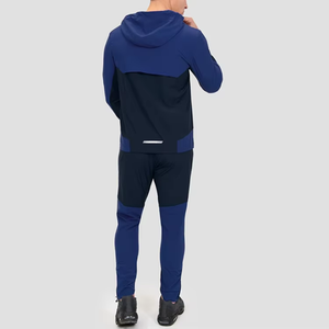Ensemble de survêtement 2-en-1 personnalisé en molleton à capuche pour homme, coupe-vent sport en coton élastique - Product Image 2