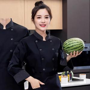 Uniforme de chef de restaurant à manches longues personnalisé, veste de chef de cuisine, vêtements de travail pour boulangerie, restauration, cantine, vente en gros d'usine - Product Image 6