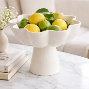 Bol en forme de fleur de 9,7 pouces de diamètre pour servir les aliments, vaisselle décorative pour les fêtes - Product Image 4