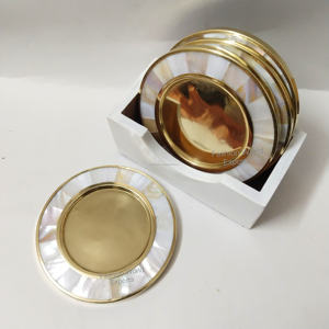 Rustic Wood and Resin <b>Coaster</b> Round <b>Drink</b> <b>Coasters</b> with Holder Striped Black & White resinInlay for Stylish Home or Living Room - Product Image 5