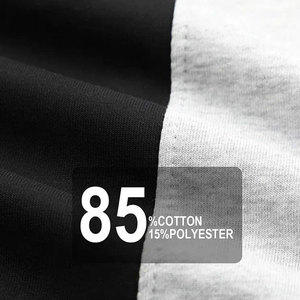 Custom Cotton Sweatshirt Mens Streetwear <b>Black</b> White Two Tone Split Design Casual Oversized Pullover <b>Fleece</b> Fabric Oem - Product Image 5