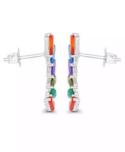 Pendientes Baguette Multicolor en Plata de Ley | Macy's - Product Image 4