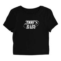Camiseta Corta de Mujer Estilo Hip Hop Y2K, Personalizada, Ajustada, con Estampado Floral de los Años 2000, Parches y Apliques Ecológicos, OEM ODM, Verano