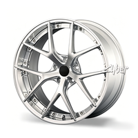 Jantes en alliage d'aluminium forgé à deux pièces de style sportif, 5 rayons croisés superposés sur le bord, pour BS RI-S, finition brossée, ponçée et polie miroir