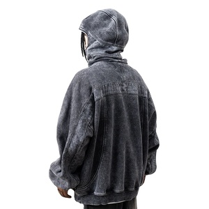 Sudaderas con Capucha Unisex con Cierre y Logotipo Personalizado, de Alta Calidad, 100% Algodón Felpa, Talla Grande, Bordado 3D, Lavado a la Piedra, Transpirables, Invierno, 360g - Product Image 2