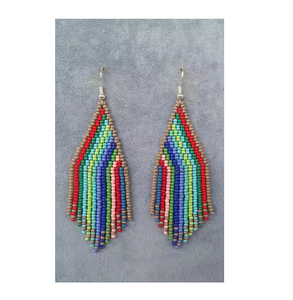 Pendientes de moda bohemios con borlas y cuentas bordadas, huecos, lisos, minimalistas, para mujer, compra al por mayor - Product Image 6