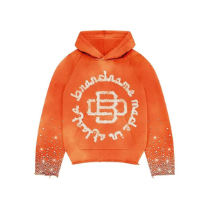 เสื้อฮู้ดดี้ทรงโอเวอร์ไซส์ แบบยูนิเซ็กซ์ ตกแต่งเพชร งานตัดเย็บคุณภาพสูง สำหรับฤดูหนาว สไตล์ลำลองแนวสตรีท ผลิตตามแบบ ODM ผ้าฟลีซหนานุ่ม ขายส่ง - Product Image 1