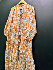 Vestido Midi Informal de Verano con Estampado en Línea A de Algodón Puro para Mujer, Elegante para el Trabajo y Eventos Diarios, de Proveedor Indio - Product Image 5