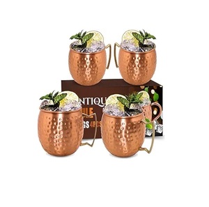Venta al por mayor de tazas de cobre y acero inoxidable con acabado martillado, tazas de cobre para beber, accesorios para bar. - Product Image 3