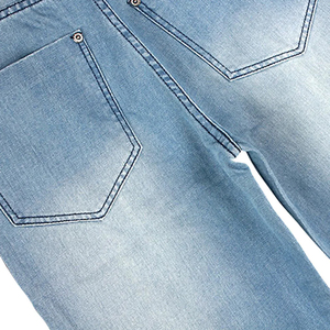 Men's Gray Washed <b>Denim</b> Wide Leg Pants Elastic Waist Casual Style Cotton <b>Material</b> Breathable Spring Fashion - Product Image 5