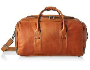Unisex <b>Large</b> Capacity Foldable Travel Duffle Bag Custom Logo Fashion PU Leather New <b>Plain</b> Blank Design Genuine Leather - Product Image 1