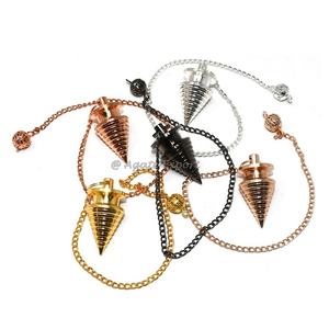 Venta caliente Cobre Latón Martillo Metal Péndulo Venta al por mayor Metal Cobre Reiki Curación Latón Péndulos para la venta - Product Image 6