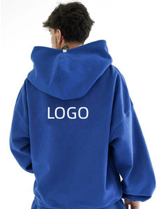 Ensemble de survêtement unisexe en coton épais, coupe oversize et courte, style streetwear, avec sweat à capuche zippé personnalisé OEM pour homme - Product Image 3