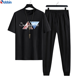 Conjunto Deportivo para Hombre, Simple, Suave y Cómodo, Cuello Redondo, Estampado, Nuevo Estilo, Venta Caliente, Informal, Elegante, a la Moda, Deportivo, 2 Piezas - Product Image 2