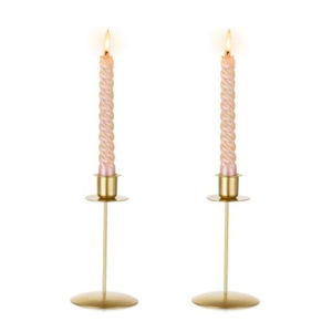 Antique Brass <b>Twisted</b> Stem Candle Holder Elegant Metal U <b>Shape</b> Candlestick For Two Dinner Candles Classic Home Table Decor - Product Image 3