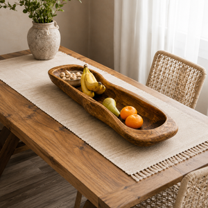 ARTERRA Bol décoratif en bois de teck fait main, durable, multifonctionnel, de forme bateau, de style moderne et écologique, de qualité supérieure, pour la maison - Product Image 6