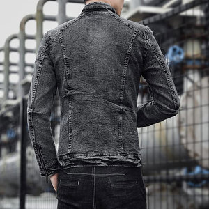 Chaqueta Vaquera Azul para Hombre, Diseño Nuevo, con Botones y Bolsillos, Estilo Cowboy, Talla Grande L, Ropa de Abrigo para Otoño e Invierno - Product Image 2