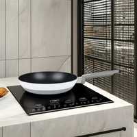 Ensemble de poêles antiadhésives en granit avec manche en bois, poêle ronde en céramique compatible induction
