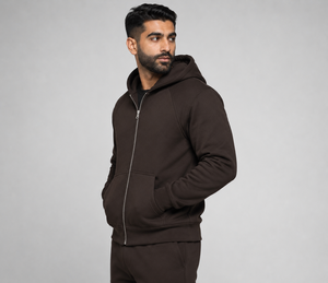 Mens relaxed zip hoodie made with smooth breathable fabric offering flexible comfort and clean street inspired daily wear - Product Image 4