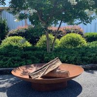 Foyer rond en acier de cordage personnalisé, dispositif de feu simple pour jardin