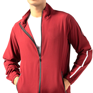 Men's <b>Red</b> Solid Streetwear Track Suit Full Zip Knitted Fleece 300 GSM ODM Winter Breathable - Product Image 3