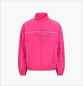 Conjunto Deportivo Premium Rosa para Hombre, Chaqueta Cortavientos Personalizada con Diseño de Ribetes, Pantalones Jogger, Fabricante de Ropa OEM, Venta al Por Mayor - Product Image 2