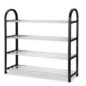 Industrial Style 3 Tier Shoe Rack With Wood Top Metal Frame Space Saving Entryway Storage Organizer Modern Home Furniture - Product Image 6