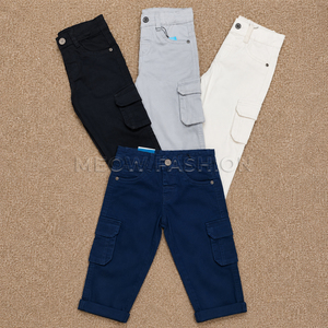 Ready Shipping Stock Cargo Pants for Boys Knee Length Elastic Waist Solid Color Casual Trousers With Patch Pockets Lightweight - Product Image 5