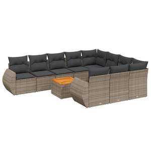 Conjunto de Sofás Modulares Grandes de Ratán PE Gris para Jardín, Colección Premium de Muebles para Exteriores - Product Image 2