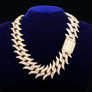 Cadena Cubana Gruesa de Plata de Ley en Oferta, Joyería de Moda Certificada para Raperos y Artistas, Collares de Moissanita - Product Image 1