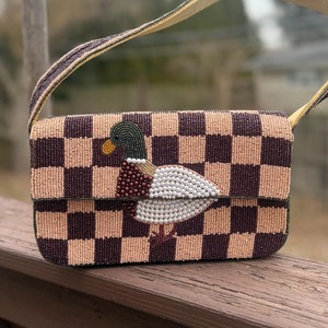 Sac à bandoulière de luxe fait main, écologique, orné de perles, avec broderie de perles de rocaille, fermeture à bouton, sac à main portable personnalisé - Product Image 5