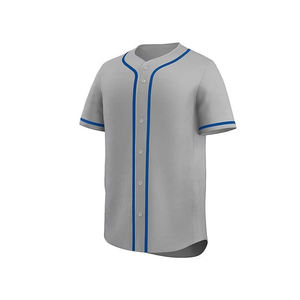 เสื้อเบสบอลสีม่วงสำหรับผู้ชาย แขนสั้น ติดกระดุม สีพื้น ชุดซอฟต์บอล - Product Image 4