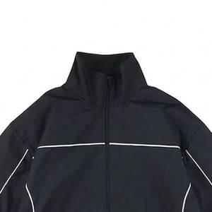 High Sales Custom Logo Black Men's Nylon <b>Wind</b> <b>Breaker</b> Panel With Pants Set For Summer Quick Dry Outwear Streetwear Zipper Jacket - Product Image 6