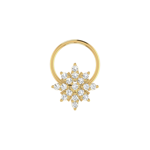 AJRETAIL Clou de nez ethnique en or 14K avec diamant de 0,08 carat, couleur HI, clarté VS-SI, bijou de piercing fin et brillant - Product Image 1