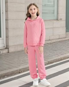 Conjunto de Dos Piezas de Algodón de Alta Calidad para Niños, Chándal Informal a la Moda, Estilo Urbano, Estampado de Dibujos Animados, Transpirable y Suave - Product Image 1