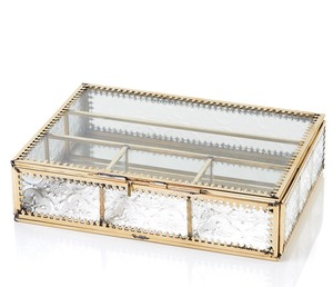 กล่องใส่เครื่องประดับทำมือ กรอบโลหะแก้ว กล่องโชว์แบบวินเทจ กล่องใส่เครื่องประดับแก้วทรงยาว กล่องใส - Product Image 6