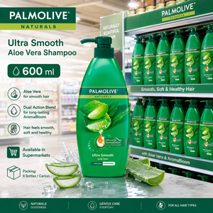 Palmolive Naturals Ultra Smooth Aloe Vera <b>Shampoo</b> 600ml | 2-in-1 Helps strengthen hair - Product Image 6