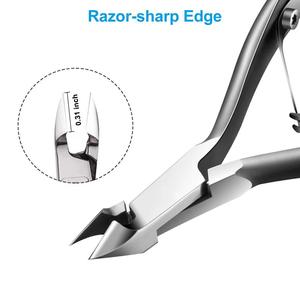Coupe-cuticules en acier inoxydable de haute qualité, nouveau design, à mâchoires courbées de 10 mm, ouverture large et tranchante pour le soin des ongles, sous blister. - Product Image 2