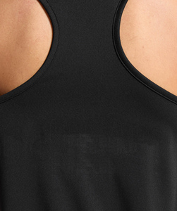 <b>Women's</b> <b>Black</b> Scoop Neck <b>Tank</b> <b>Top</b> Knitted Polyester Sporty Style Breathable Regular Length Solid Color - Product Image 6