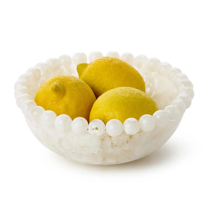 Tazón de Jade Blanco de Diseño Moderno, Hecho a Mano con Resina Pulida, Borde con Cuentas, Ecológico, Ligero, Apto para Lavavajillas, Ideal para Regalos de Boda - Product Image 5