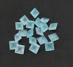 พลอยแคลเซโดนีสีฟ้าธรรมชาติทรงสี่เหลี่ยมเจียระไนคุณภาพสูงขายส่ง - Product Image 2