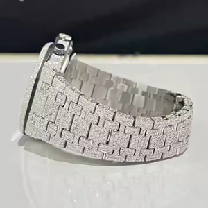 Montre mécanique automatique pour homme de haute qualité, personnalisable avec diamants Moissanite VVS, style classique de luxe, style hip-hop, acier inoxydable - Product Image 4