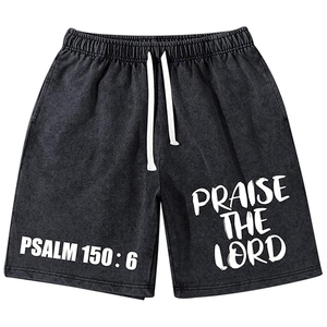 Shorts de course OEM délavés à l'acide, en coton French Terry délavé par le soleil, coupe oversize pour l'entraînement en salle de sport - Product Image 1