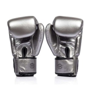 New Latest Model Fairtex <b>Silver</b> Metallic Boxing <b>Gloves</b> Muay Thai Genuine Leather <b>Gloves</b> Custom Logo Professional Sparring <b>Gloves</b> - Product Image 5