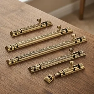 Heavy Duty Brass Tower Bolt Door Latch Antique Graphite Black CP Finish Traditional Security Hardware Easily Install for Wooden - Product Image 3
