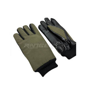 Leather Fashion <b>Gloves</b> Premium Sheepskin Waterproof Canvas Wrist Length Outdoor Sporty Style Mens Winter <b>Gloves</b> - Product Image 4